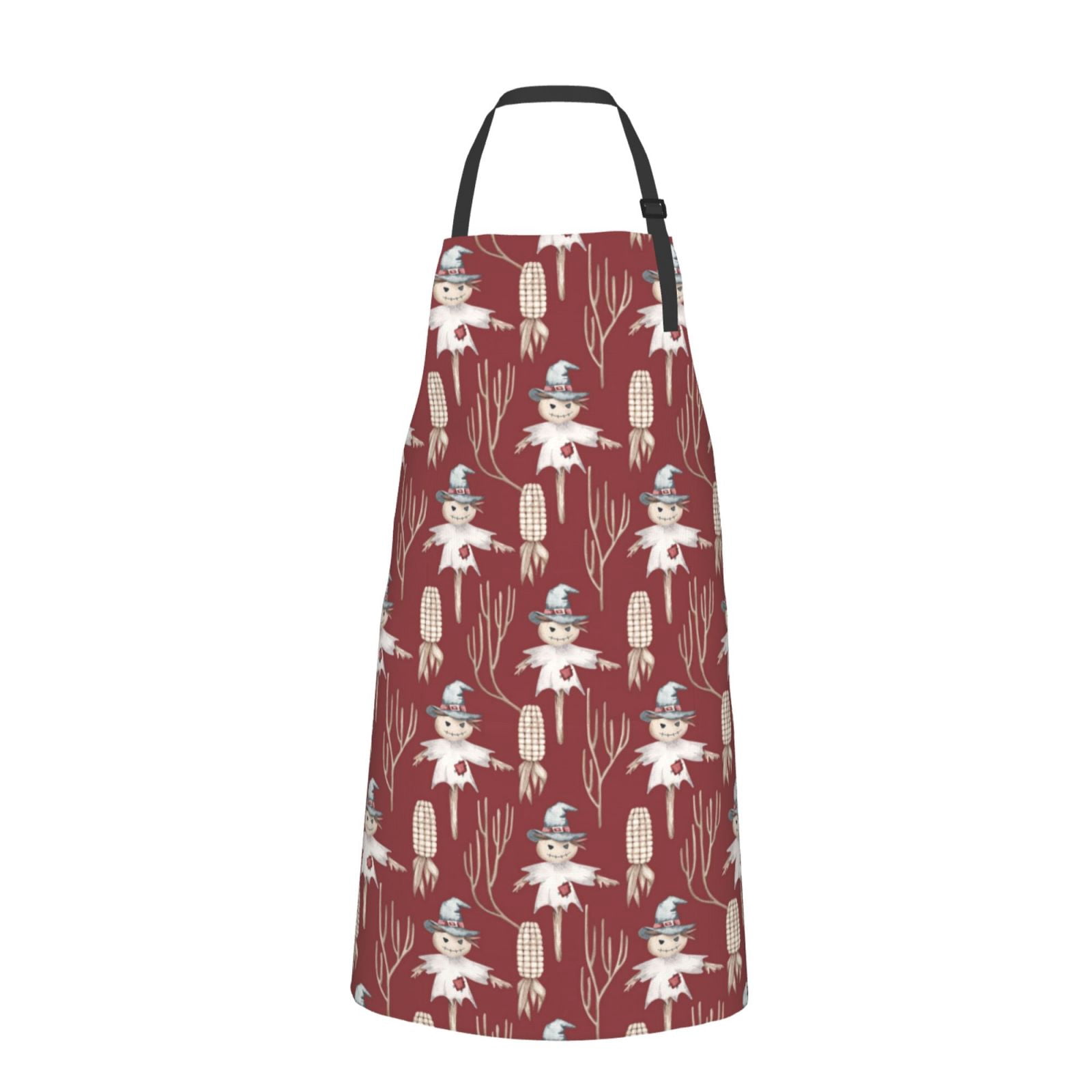 Naloa Autumn Scarecrow Harvest Joy Apron Kitchen Aprons with Pockets for Women Men Chef