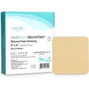 MedVance TM Silicone - Silicone Adhesive Foam Absorbent Dressing, 4"x4", Box of 5 dressings