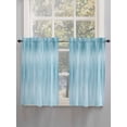 thumbnail image 5 of Teal Blue 2 Panel Kitchen Curtains for Windows, Modern Abstract Art Ombre Striped Bathroom Privacy Curtain, Home Décor Window Treatment for Bedroom/Living Room 55"x45", 5 of 6