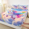 thumbnail image 3 of Castle Fairy Cute Unicorn Twin Sheet Sets for Boys Girls,Rainbow Animal Bedding, 3 of 7