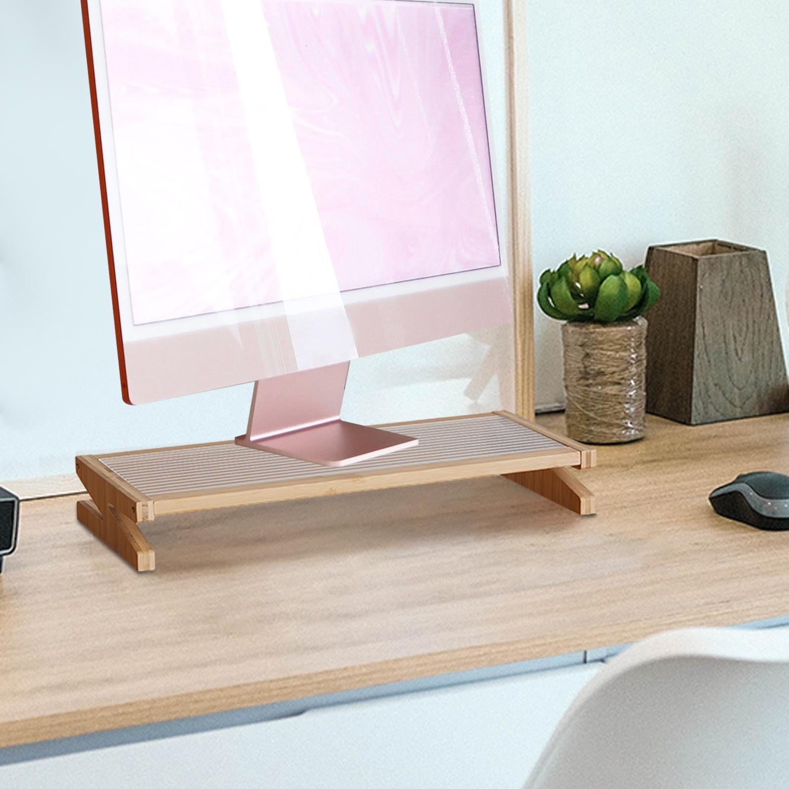 Wzmzjy Monitor Stand Riser Computer Stand Wood Holder Stable for Computer Laptop Large 50cmx22cmx7cm