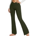 thumbnail image 4 of Hanerdun Women Pocket Yoga Pants Female Solid Sports Workout Bottoms Green S, 4 of 5