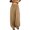 Khaki, variant on Women's Solid Color High Waisted Gathered Cotton Linen Pants, Balloon Harem Trousers with Elastic Cuff, Loose Wide Leg Breathable Summer Travel Casual Pants Black L