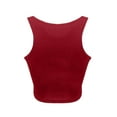 thumbnail image 4 of TODOZO Tank Top for Women 2025 Womens Summer Tops Summer Tops for Women Womens Tank Tops Solid Color Sleeveless Crop Top for Women Red L, 4 of 5