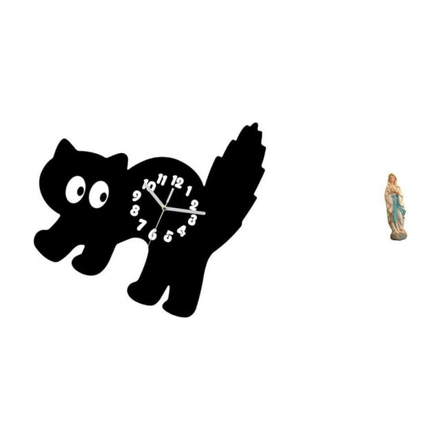 Adorno de reloj de pared colgante de acrílico para estudio, dormitorio o habitación con figura de María, Lutero y estatua de resin