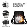 thumbnail image 7 of Psesaysky Cross Body Bags Fire Water Baseball , Two Zippers Crossbody Wallet for Travel, Stretch Polyester Small Messenger Bag for Men and Women, 7 of 7