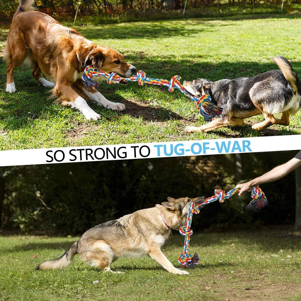 Yundap Xxl Large Dog Toys Ropes For Aggressive Chewers 5 Knots Nearly Indestructible Cotton Rope For Large Breed heavy Duty Dog Chew Toys For Medium D