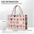 thumbnail image 3 of Large Capacity Tote Bag,Pink French Bulldog Flowers Florals Handbag Fashion Luxury Tote Bag,15.7"x13"x 5.1" Inches,Laptop Compatible, 3 of 6