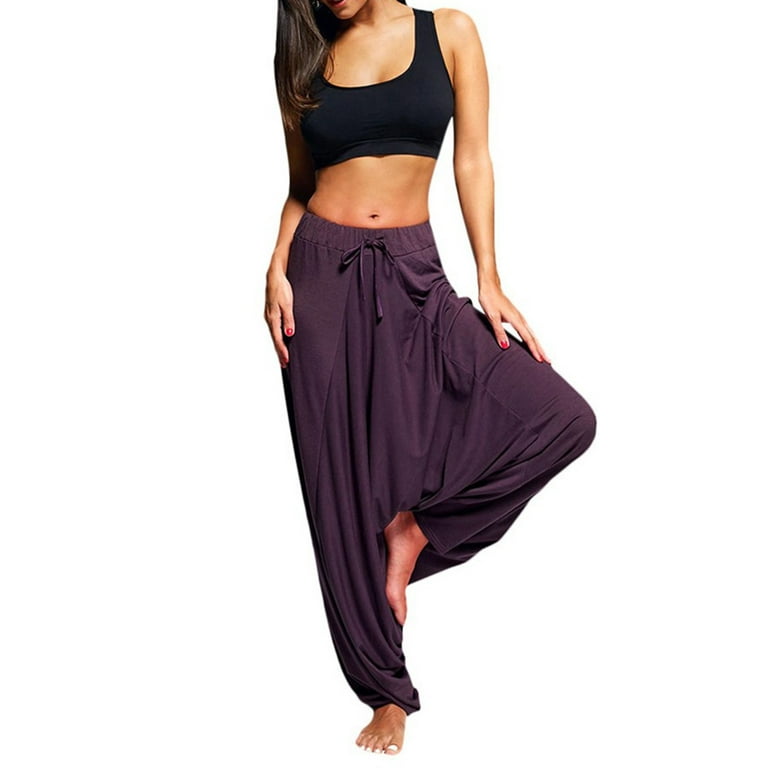 Fashion Yoga Pants Men\\'s Casual Solid Color Baggy Trousers Belly Dance  Yoga Harem Pants Slacks Sweatpants Trendy Loose Dance Clothing