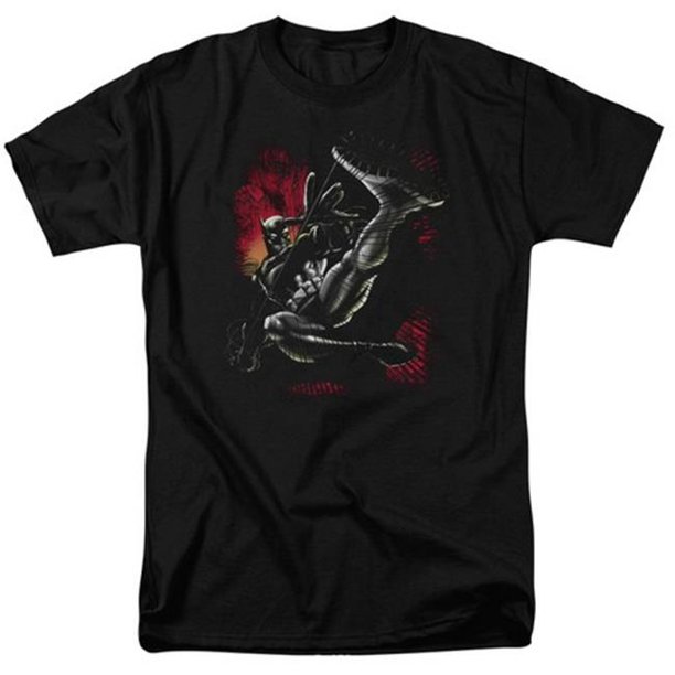 Batman-Kick Swing - T-Shirt à Manches Courtes pour Adulte 18-1 - Noir&44; Moyen