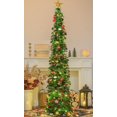 thumbnail image 1 of Árbol de Navidad SINTENILL desplegable de 6 pies con 100 luces LED de color verde, 1 of 9