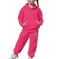 thumbnail image 7 of Utlike 2 Pcs Girl'S Sweatsuit 2 Piece Outfits Casual Graphic Long Sleeve Hoodies Sweatshirts And Sweatpants Set Fall Festival Outfits For Girl Size 4 Years-5 Years Hot Pink, 7 of 7