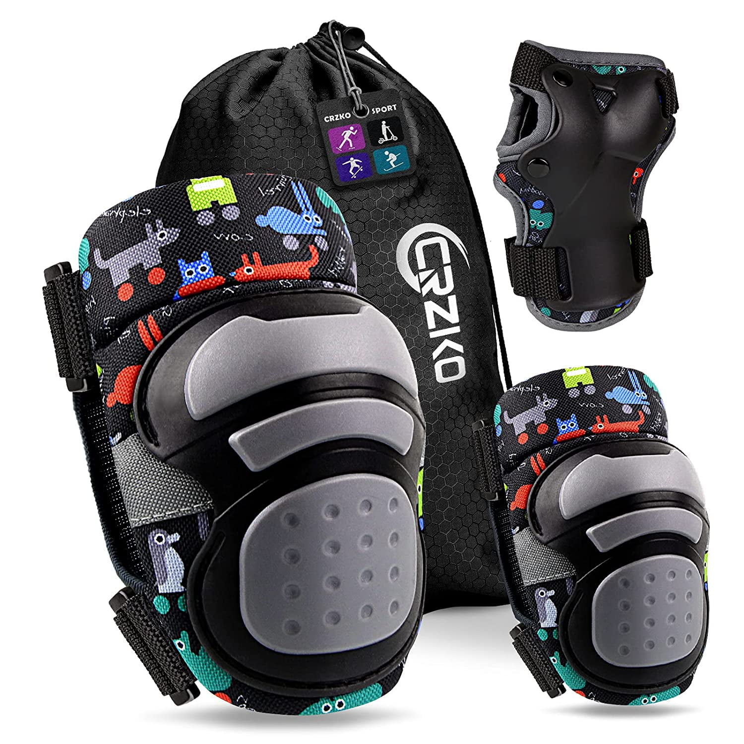 Kids Knee Pads Elbow Pads Wrist Guards for Boys and Girls Protective Gear Set 6 Pcs for Multi Sports Skateboard Roller Skates Cycling BMX Bike Inline Skating Scooter Riding Sports Walmart