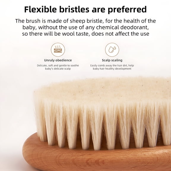ACDANC Cleaning Brush, Soft Bristles Baby Hair Brush, Wooden Baby Brush with Super Soft Bristles for Newborns and Toddlers
