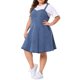 thumbnail image 4 of Vestido de mezclilla para mujer de tallas grandes Agnes Orinda, con tirantes ajustables, vestido de mezclilla en línea A con bolsillos, 3X azul, 4 of 6