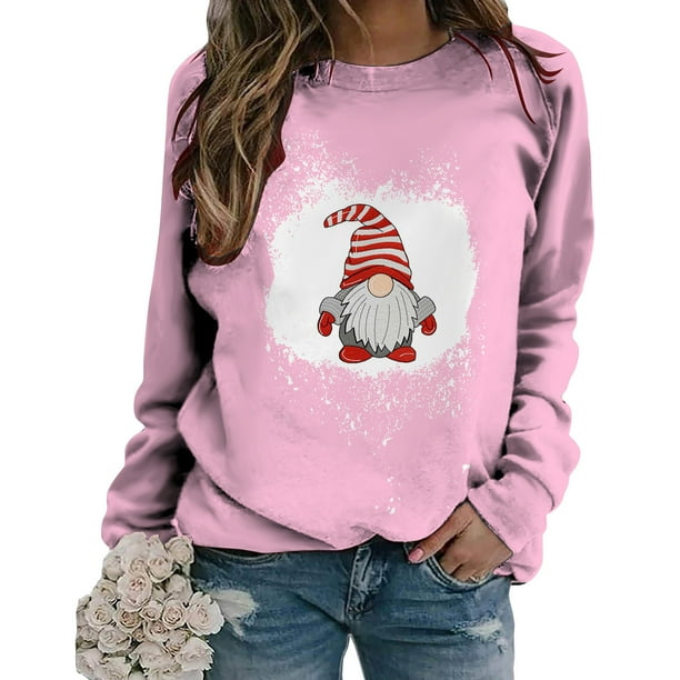 Sudadera para mujer Sudaderas con cuello redondo Primavera Otoño Manga larga Estampado de Navidad Suéter Top Odeerbi ODB-5