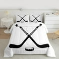 thumbnail image 2 of Manfei Boys Ball Game Bedding Comforter Set,Ice Hockey Rink Twin Comforter Sets,White Black Bedding Set For Kids Boy,Microfiber Bedroom Decor Reversible,2 Pieces, 2 of 8