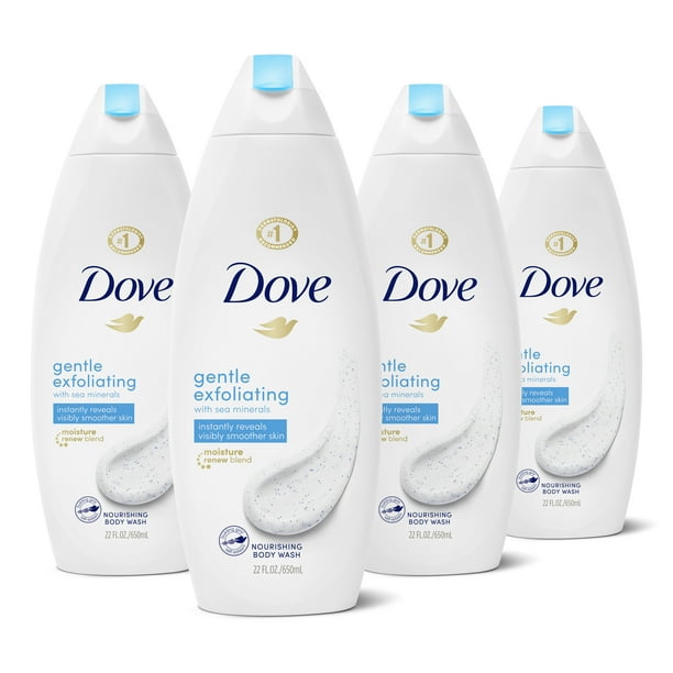 Dove Body Wash Gentle Exfoliating with Sea Minerals, 22 oz, 4 Count