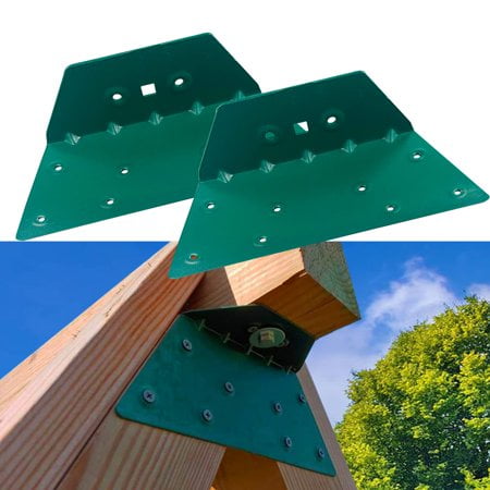 Hi Flame 2 Pcs Support de Cadre pour Balançoire Accessoires de Balançoire en Bois Support Haute Résistance Vert