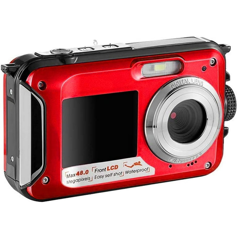 4K Underwater Camera 48MP - 11FT Waterproof Digital Camera With Dual Screen & 1250mAh Battery For Snorkeling