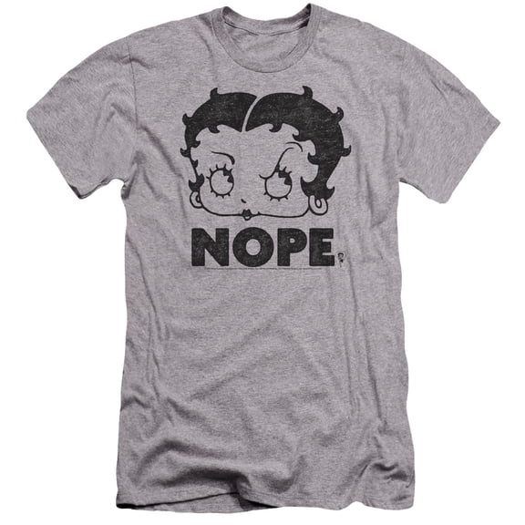 Betty Boop - Boop Nope - Premium Slim Fit Short Sleeve Shirt - Large