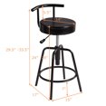 thumbnail image 2 of Gymax Ensemble de 2 Tabourets de Bar Pivotants Réglables en Cuir PU avec Dossier, 2 of 10