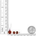 thumbnail image 2 of Gem Stone King 925 Sterling Silver Red Garnet and Red Zirconia Pendant and Earrings Jewelry Set for Women (10.97 Cttw, Round 10MM, Gemstone January Birthstone, with 18 inch Silver Chain), 2 of 3