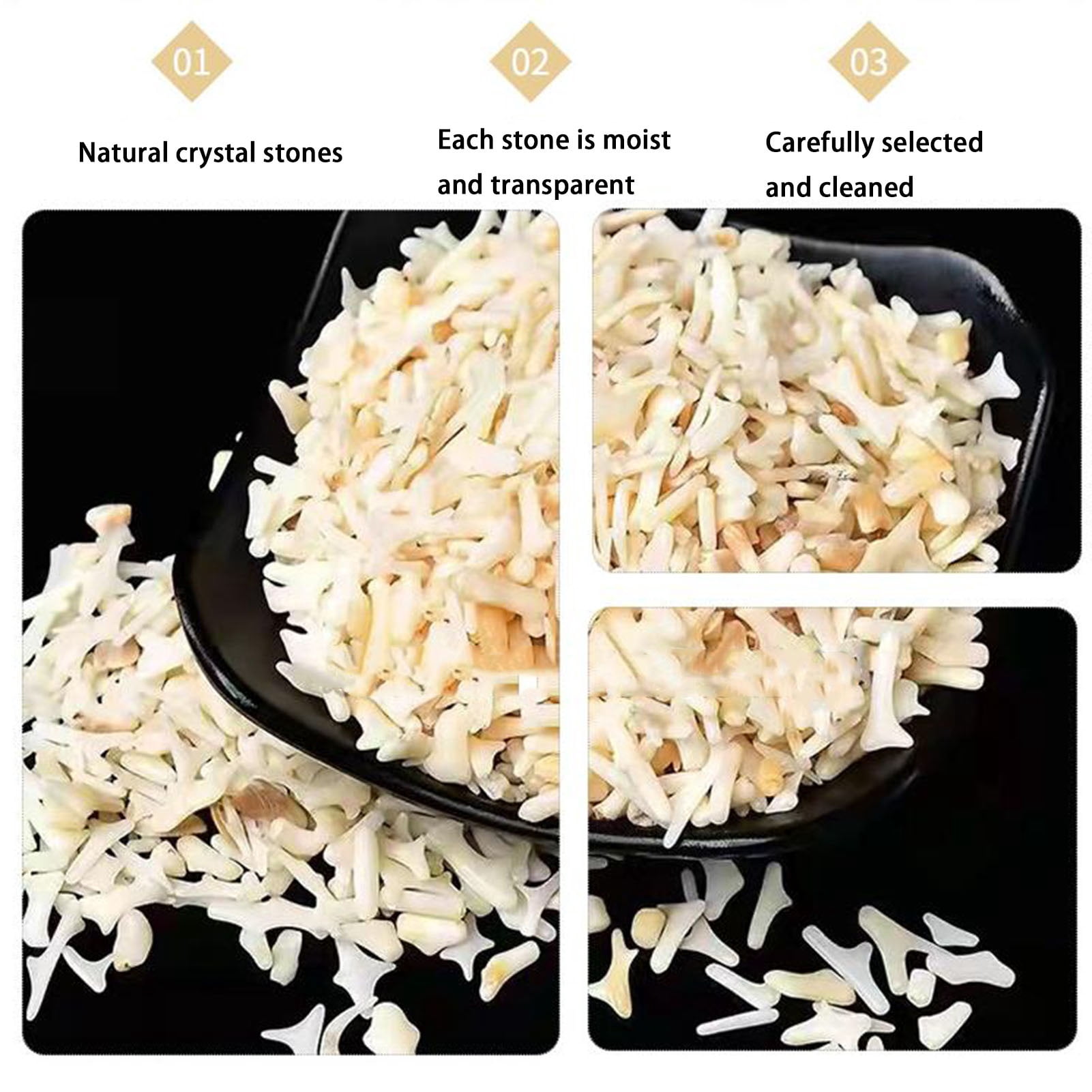 0.66LB Natural white coral gravel Fish Tank Sand Gravel Natural Aquarium Decorative Sand Gravel Rock for Aquariums Terrarium Garden Flowerpot Glassware Vases Decoration