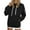 Black, variant on Women's Cotton Fleece Hoodies with Pockets Zipped Long Sleeve Plain Pullover Baggy Comfy Hooded Sweatshirt Tops (XL, White)