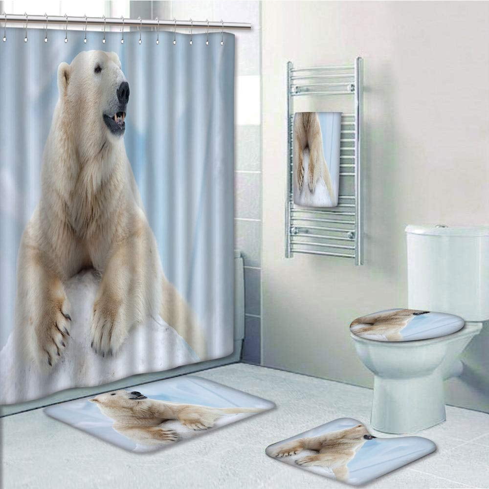 PRTAU Zoo Portrait of Large Polar Bear on Ice Claws Antarctica North