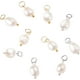 thumbnail image 1 of 10 colgantes de perlas de agua dulce, perlas naturales blancas, irregulares, con forma de pera y aro de metal de 3 mm., 1 of 6
