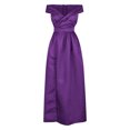 thumbnail image 3 of Women's Elegant Off Shoulder Satin Maxi Evening Dresses Sexy Low Cut Formal Cocktail Party High Slit Prom Dress, 3 of 5