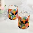 thumbnail image 2 of Yayeee 2 Pack Qtip Holder Bathroom Cotton Swab Canister with Lid Clear Dispenser Set, Minimalist Triangles, 2 of 6