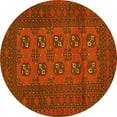 thumbnail image 1 of Ahgly Company Machine Washable Indoor Round Persian Yellow Traditional Area Rugs, 4' Round, 1 of 4