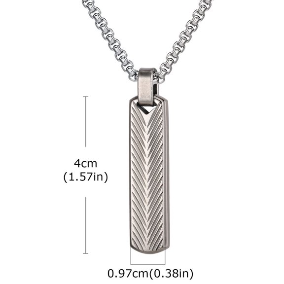 Vnox Men's Punk Vertical Pendant Necklaces, Stainless Steel Long Bar Retro Collars, Male Simple Casual Jewelry Gifts for Him