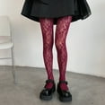 thumbnail image 5 of TINYSOME Women Lolita Fishnet Pantyhose Gothic Multicolor Floral Patterned Mesh Tights, 5 of 21
