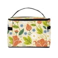 thumbnail image 3 of Yiaed Rose Daisy Print Makeup Bag Travel Cosmetic Bags for Women Girls Zipper Pouch Makeup Organizer, 3 of 4