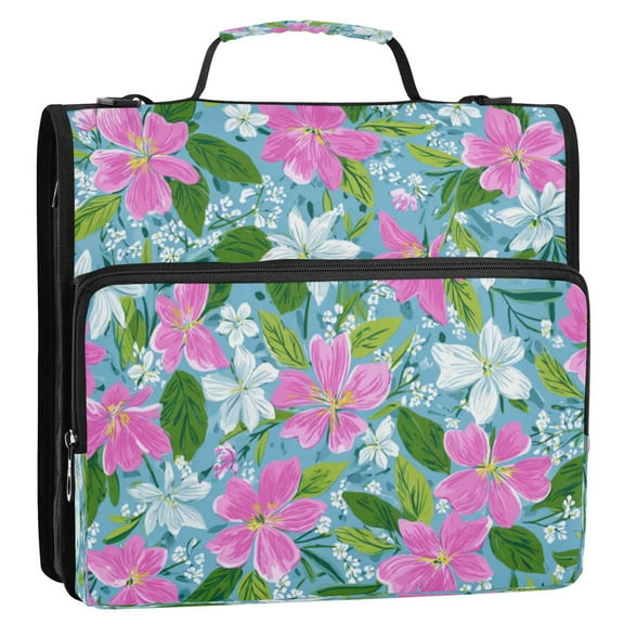 Zipper Binder 3 Rings Stationery Office Files Daily Organizer File Folder Storage Bag Lily Pulitzer Floral Pattern