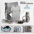 thumbnail image 6 of Waterfly Unisex 25L Small Lightweight Foldable Packable Hiking Walking Nylon Breathable Backpacks Daypack,Gray, 6 of 9