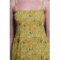 thumbnail image 3 of Bimba Blueberry Leaves Print Women Smocked Bodice Beach Sun Dress-Medium, 3 of 7