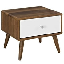 Modway Transmit Nightstand in Walnut White