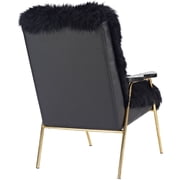 Maklaine Modern / Contemporary Wool Arm Chair in Black Finish