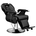 thumbnail image 3 of Classic Hydraulic Recline Hair Salon Iron Leather Sponge Barber Chair Black, 3 of 14