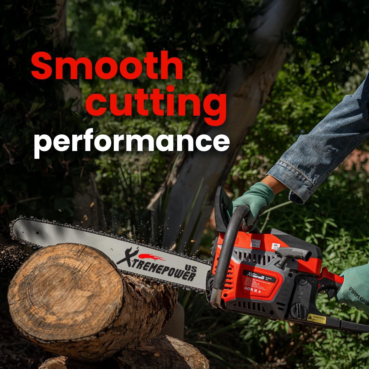 XtremepowerUS 22" Chainsaw 58cc Gas Engine Wood Cutting Aluminum Gasoline Gas 2-Stroke Chainsaw Cutting Wood Cutter Industry Engine Motor EPA