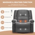 thumbnail image 4 of JONPONY Heated Manual Massage Recliner with 360° Swivel Rocker, Comfy Single Sofa with Side Pockets and Cup Holders for Living Room, Bedroom, and Home Theater, Grey, 4 of 10