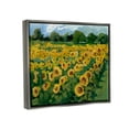 thumbnail image 4 of Stupell Industries Sunflower Farm Painting Botanical & Floral Painting Gray Floater Framed Canvas Art Print Wall Art, 31 x 25, 4 of 10