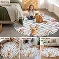 thumbnail image 6 of Easter 3ft Area Rug, Spring Rabbit Butterfly Botanical Florals Grey Plaid Washable Non-Slip Small Round Rugs for Entryway Bedroom Kitchen, Soft Circle Carpet for Dining Room, Playroom Nursery Rug, 6 of 9