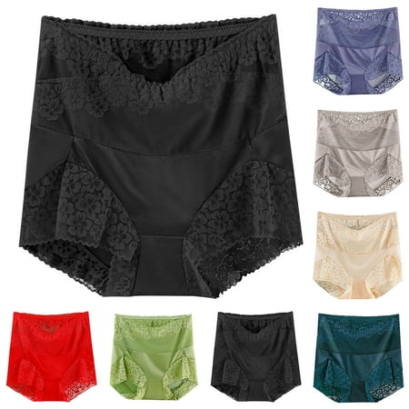 Price Cut: Panty Pack  Pack de Bragas para Mujer  Women Solid Color Underwear High Waisted Lace Tight And Breathable Underwear Panties SOPATENOR Army Green L