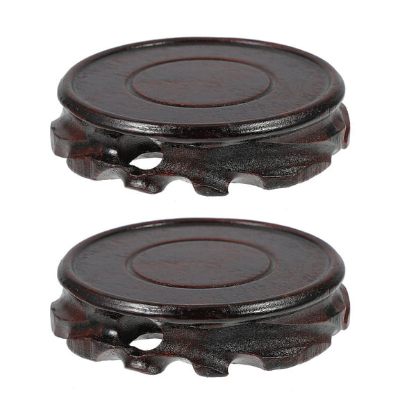 FUTUREORYY 2Pcs Planter Riser Indoor Black Solid Wood for Living Room