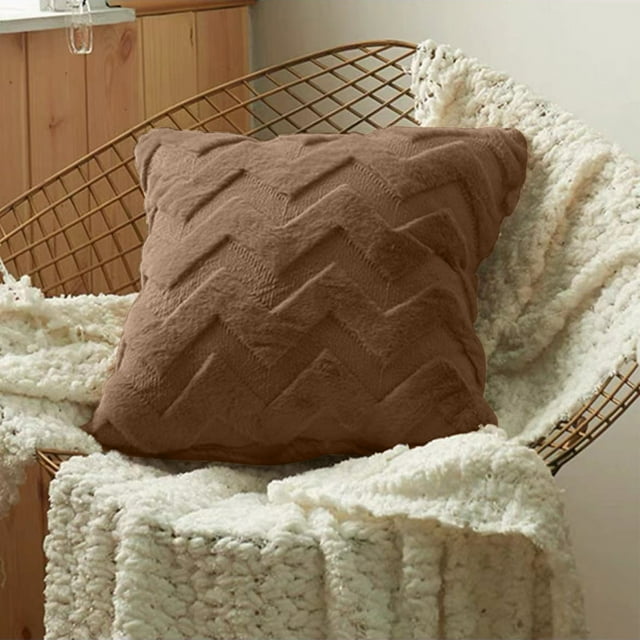 LSLJS Soft Plush 18x18 Pillowcase, Luxury Decorative Couch Rectangular Pillows Covers 18 Inch,Furry Fuzzy Cottages Throw Pillowcase, Pillows Covers